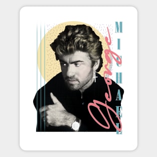 George Michael / Faded Vintage Look Design Magnet
